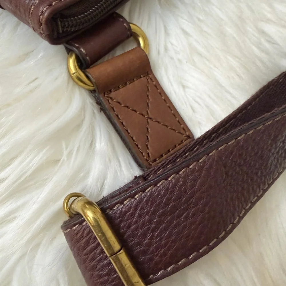 Fossil Dark Brown Leather Messenger Bag